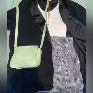 Black and White Tied Tight Mini Skirt